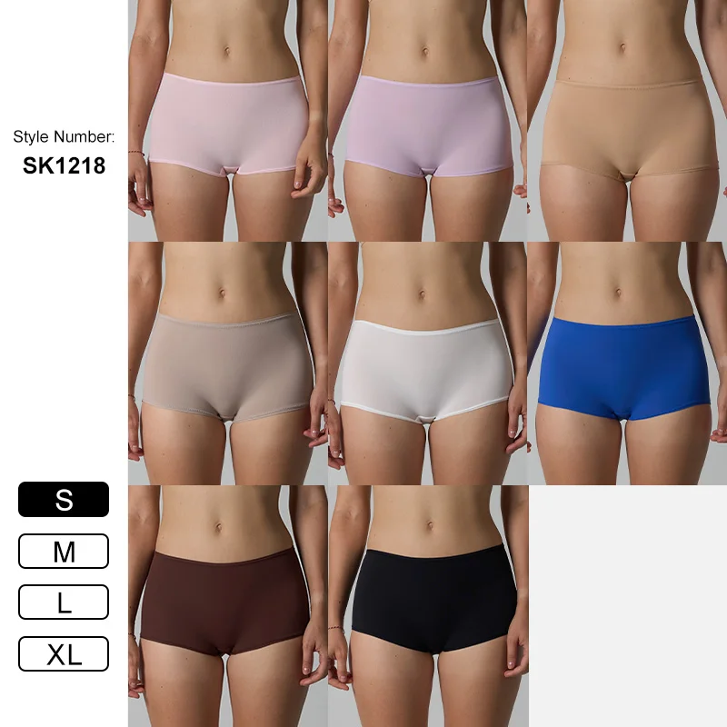 SK1218 Women's Panties Comfortable Traceless Ice Silk Mid-Waist Yoga Crotch Anti-Bacteri aperçu 6