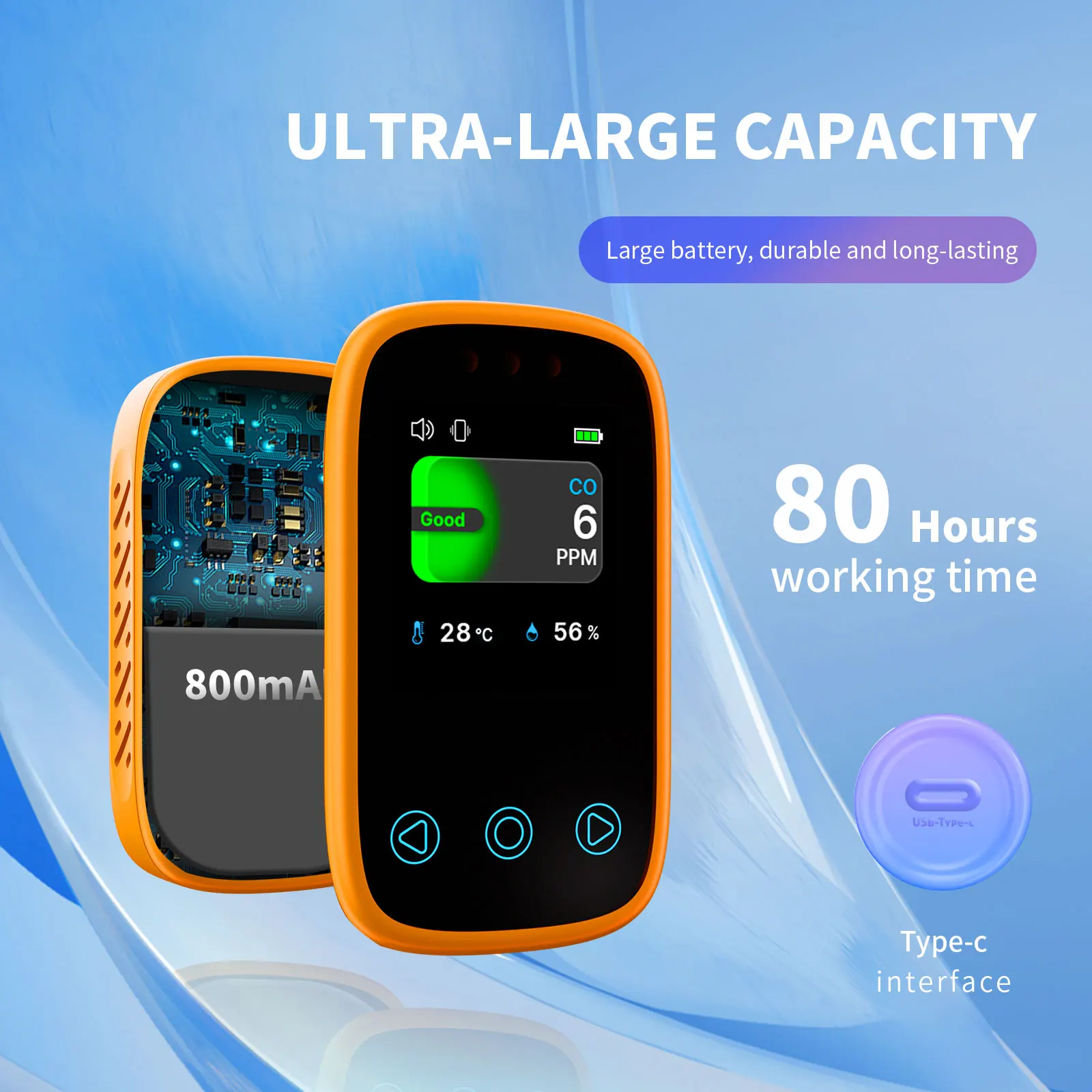 Portable Wall Mounted Carbon Monoxide Detector CO Detector for Car for Camping and Home