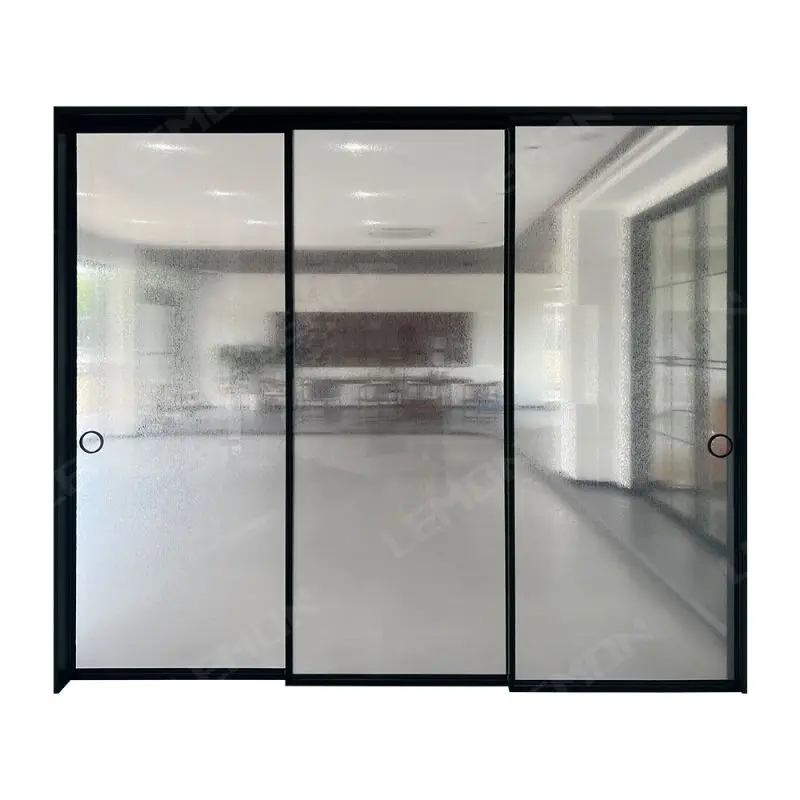 Narrow Frame Double Tempered Glass S Interior Aluminum and Glass Partition Doors SLIDING DOORS Glass Door Slide Systems Modern