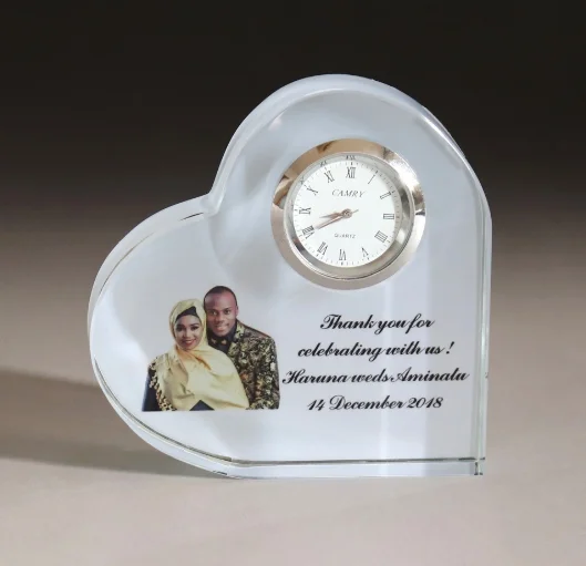 
 Часы для украшения дома, сублимационные часы, персонализированные часы с хрустальным сердцем  