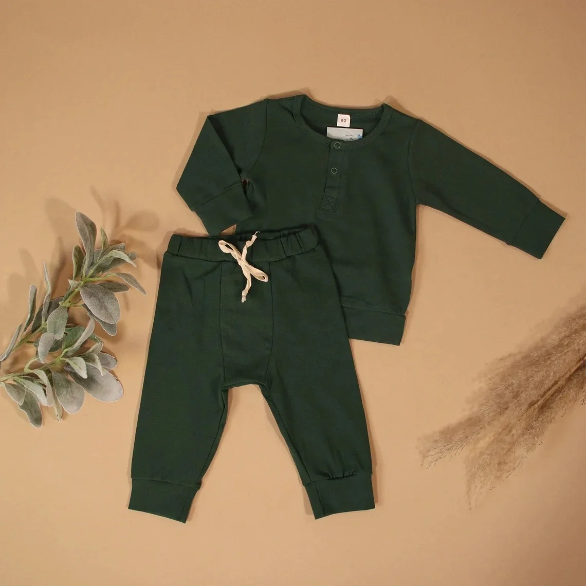 Gender Neutral Baby Outfit Play Sweats Toddler Boy Two Piece Harem