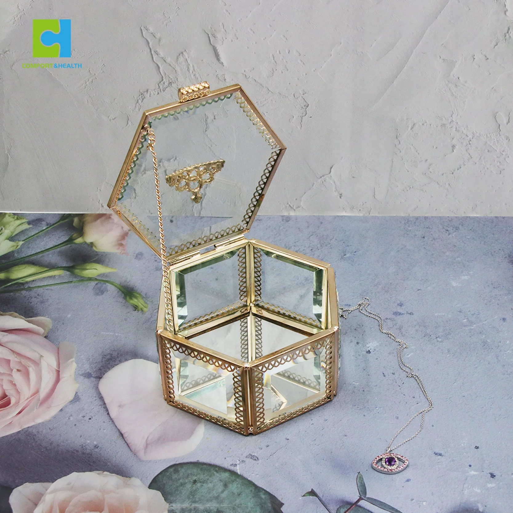 small glass ring box