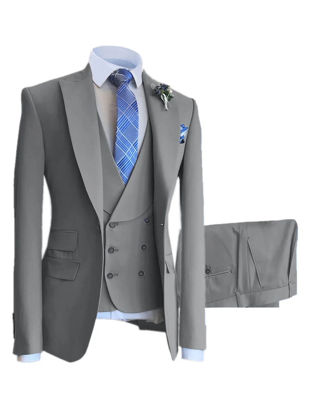 Custom Design High Quality Men Suits 3 Pieces Blazer Vest Pants Set