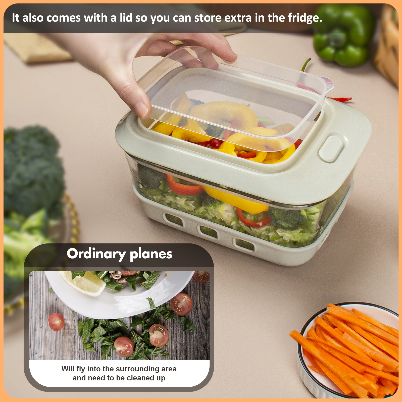 Kitchen Multifunctional Grater with Container Cheese Chopper with Glass Food Storage Box for Vegetables