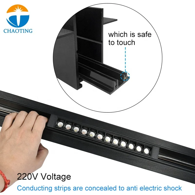 Recessed Magnet Rail Lamp System Cob Magnetic Intelligent Dimmable Led Track Focus Light Surface Mounting Magnetic Track Light