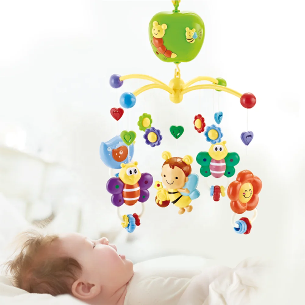toddler bed decor electric hanging toy baby crib mobile with music