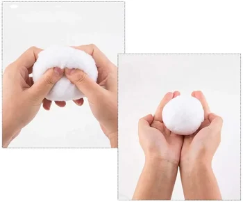 6 balls high elastic snow ball 2 bags winter games white artificial snowball soft fluffy indoor outdoor snowball fight