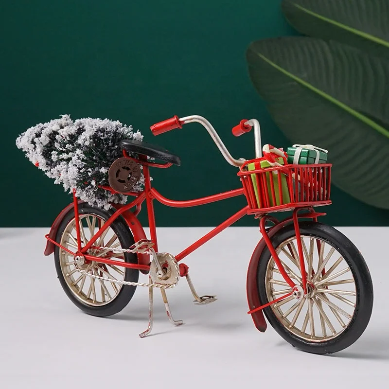 Vintage Wrought Iron Christmas Bike Model Ornaments