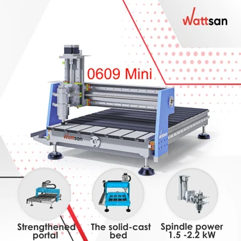 Wattsan 0609 Mini 1.5KW 2.2KW Wood CNC Router Machines cnc milling small