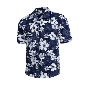 Wholesale Summer Hawaiian Style Quick Drying Printed Shirt Men's Short-sleeved Shirt Trend Loose Large Size Beach Shirt