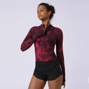 New Design Fitness Sports Workout Wear Warm Yoga Long Sleeve Zip up Top Custom Women Shirt