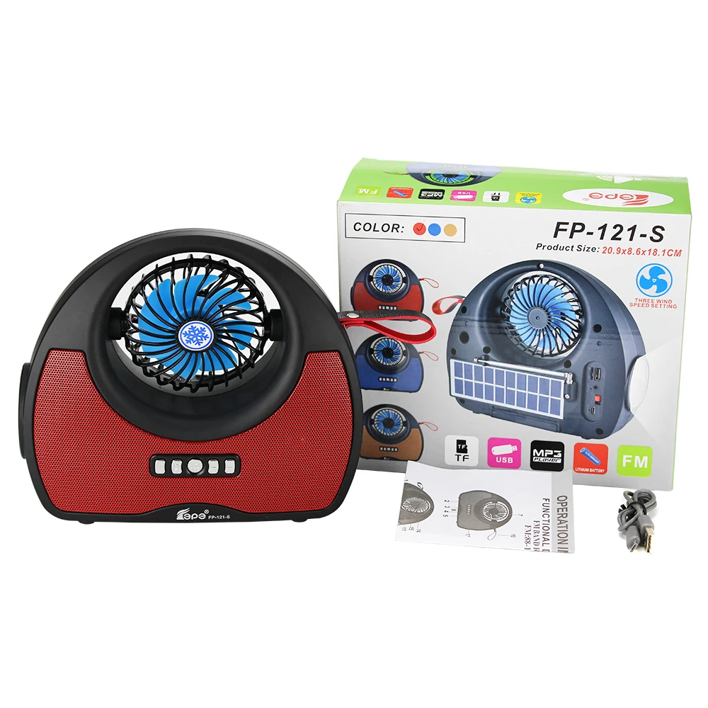 Emergency Radio Solar Bluetooth Speaker Radio With Fan Fp 121 S