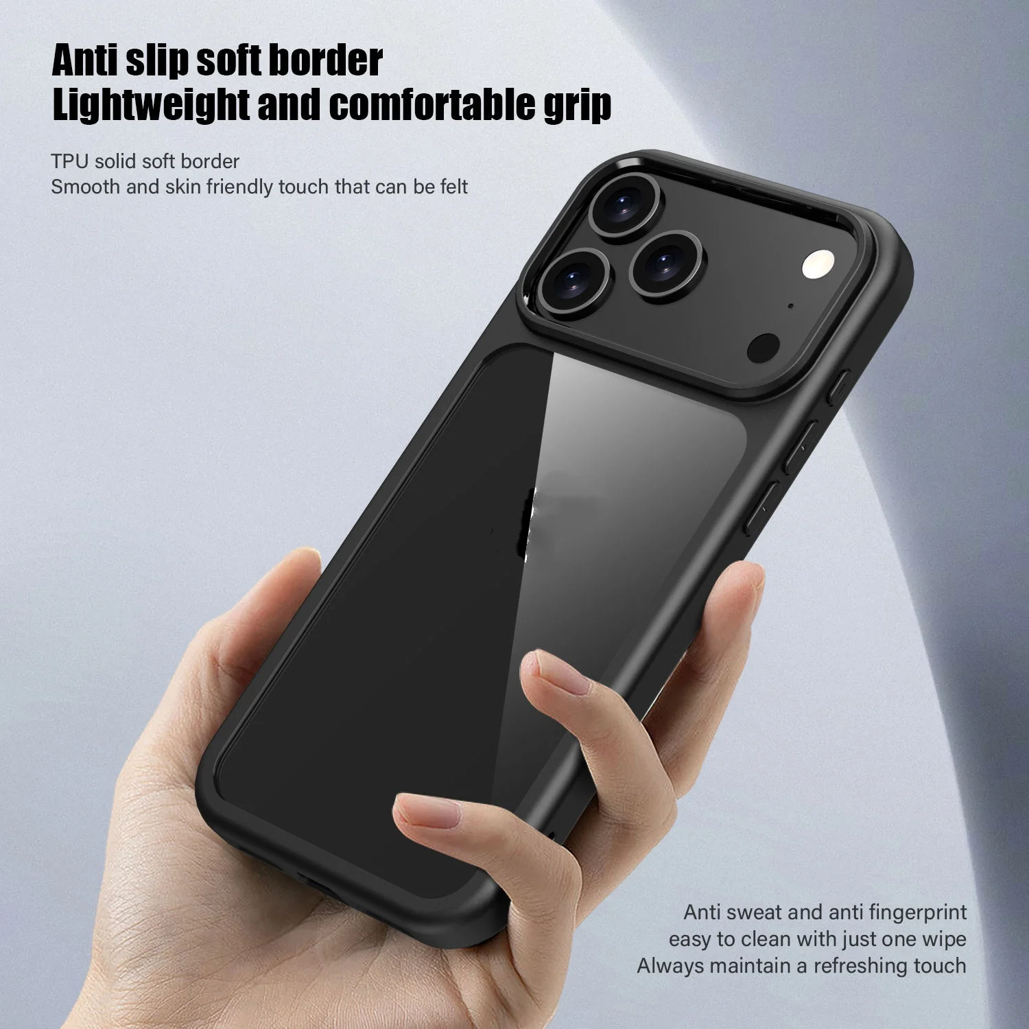 product laudtec shockproof phone bumper cover crystal clear hard back soft tpu frame phone case for iphone 17 17 pro max 17 pro 17 air-2