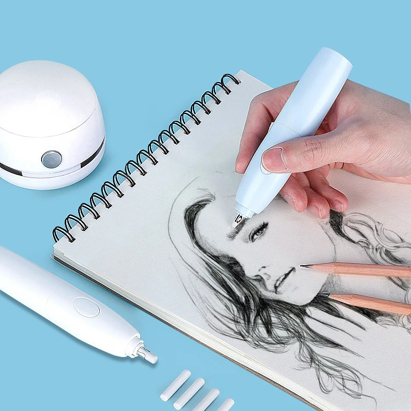 Электрические канцелярские товары с логотипом на заказ подарок для детей Электрический Роторный ластик простой в захвате оптовая продажа дешево школы и офиса