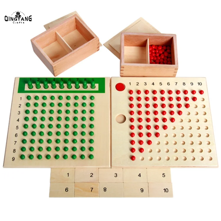 Mathematics Multiplication Division Montessori Wood Board Early Learning Toy 