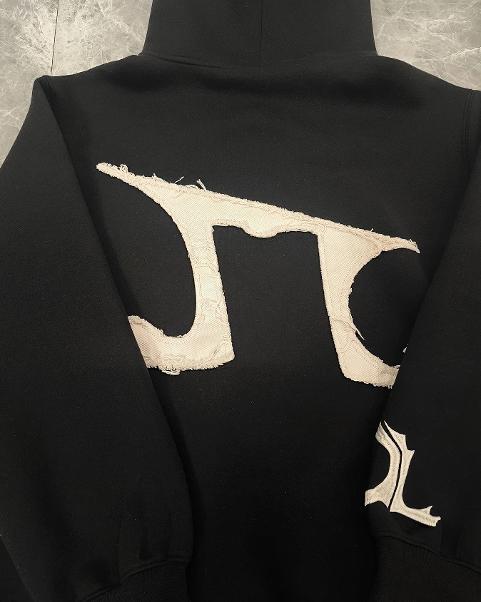 Custom Heavyweight 100% Cotton Men's Clothing Hoodies Sweatshirts Streetwear Denim Tracksuits Puff Printing Hoodie for Men supplier