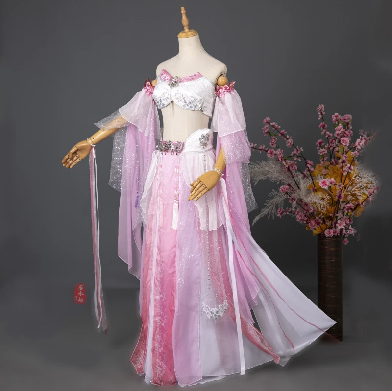 Pink Hanfu Dress Chinese Fairy Cosplay Party Costume Modern Dance Club  Stage Show Desses