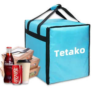 Custom Food Carry Backpack 1680D Large Capacity Shoulder Tote Aluminum Insulated Delivery Bag for Bike Motorcycle