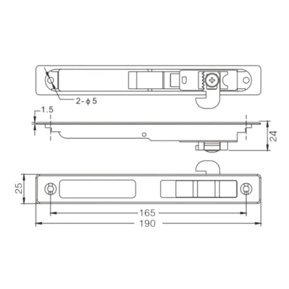 Door Window Hook Lock Paint Coating Accessories Aluminium Sliding Window Latch