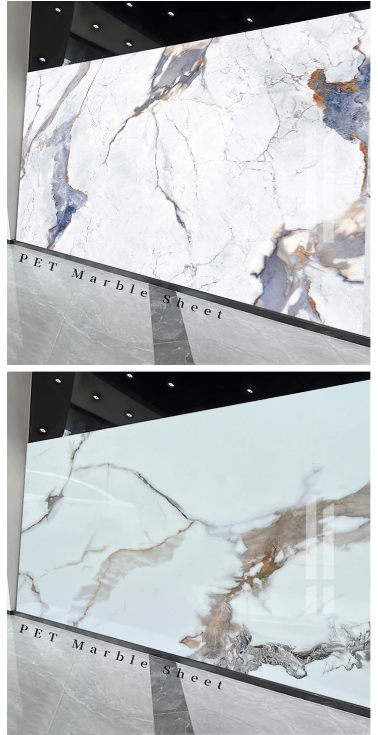 1220 Mm Flexible Eco-Friendly PVC Marble Wall Panels