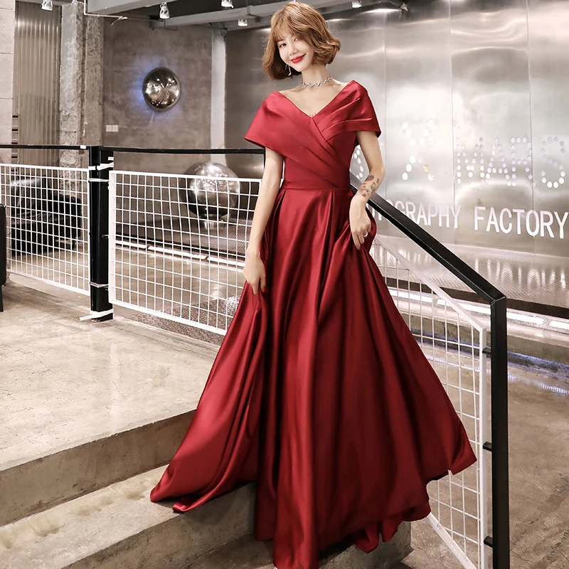 silk red bridesmaid dresses Burgundy Red Sexy Two-style Strapless Mermaid Long Bridesmaid Dress, B –  SposaBridal main image 0