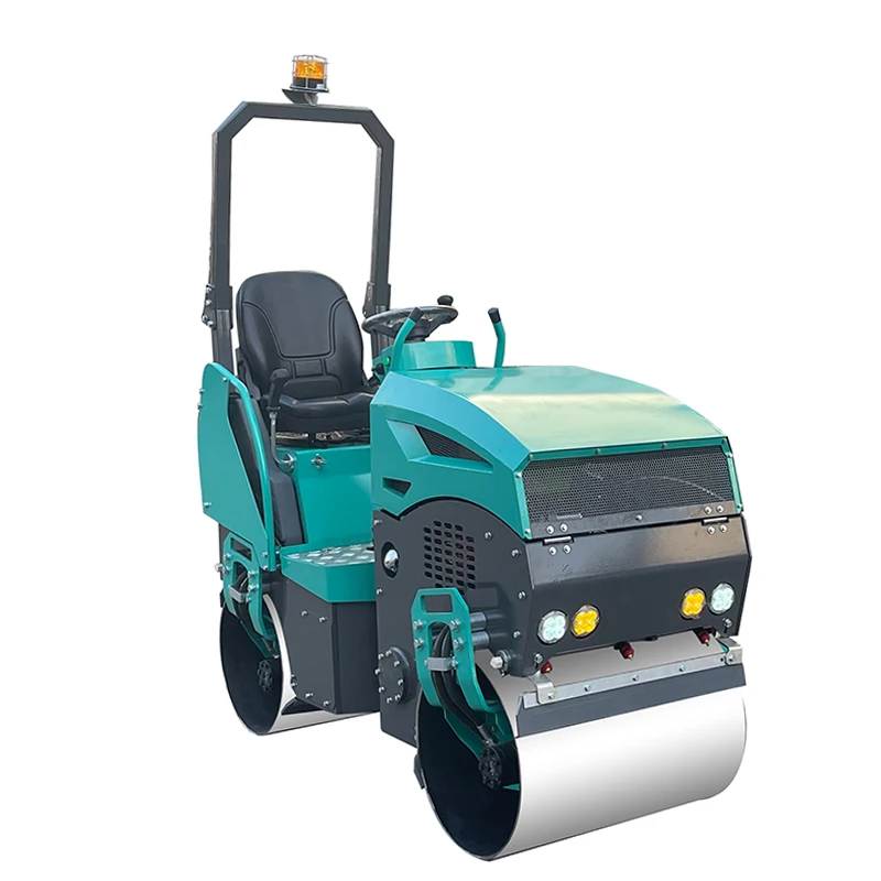 1000kg Double Drum Single Vibratory Road Roller Hydraulic Steering Pump Price Compactor