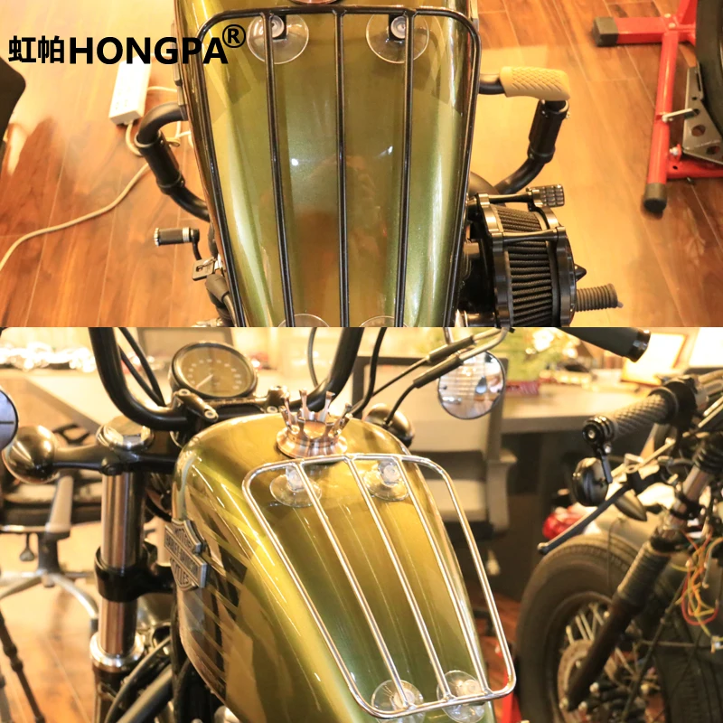 Motorcycle Fuel Tank Rack, Suction Cup Type Metal Motorcycle Front