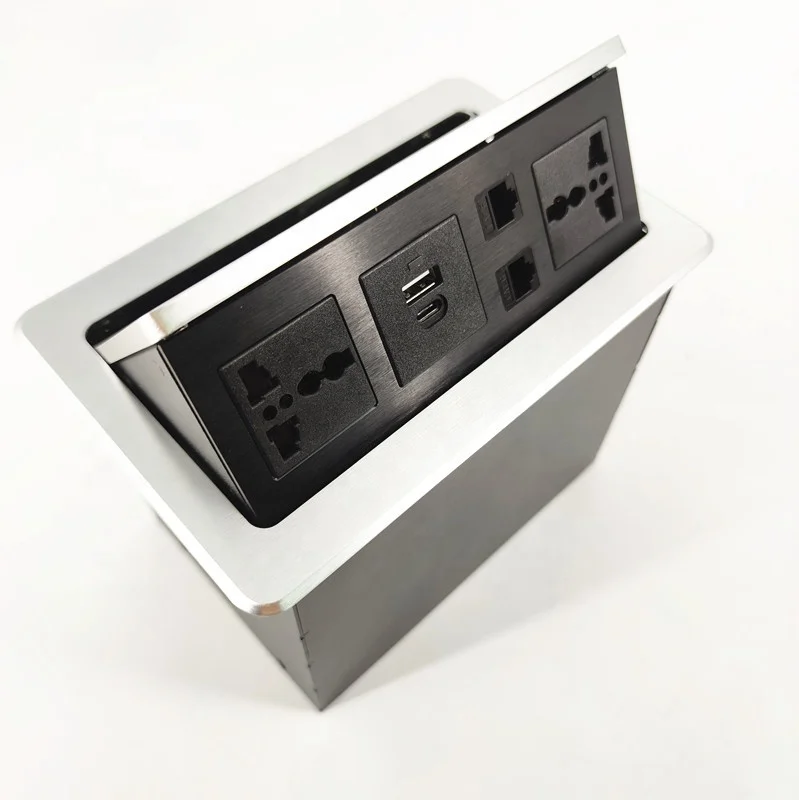 Universal Desktop Mounted Power And Data Socket For Office Desk