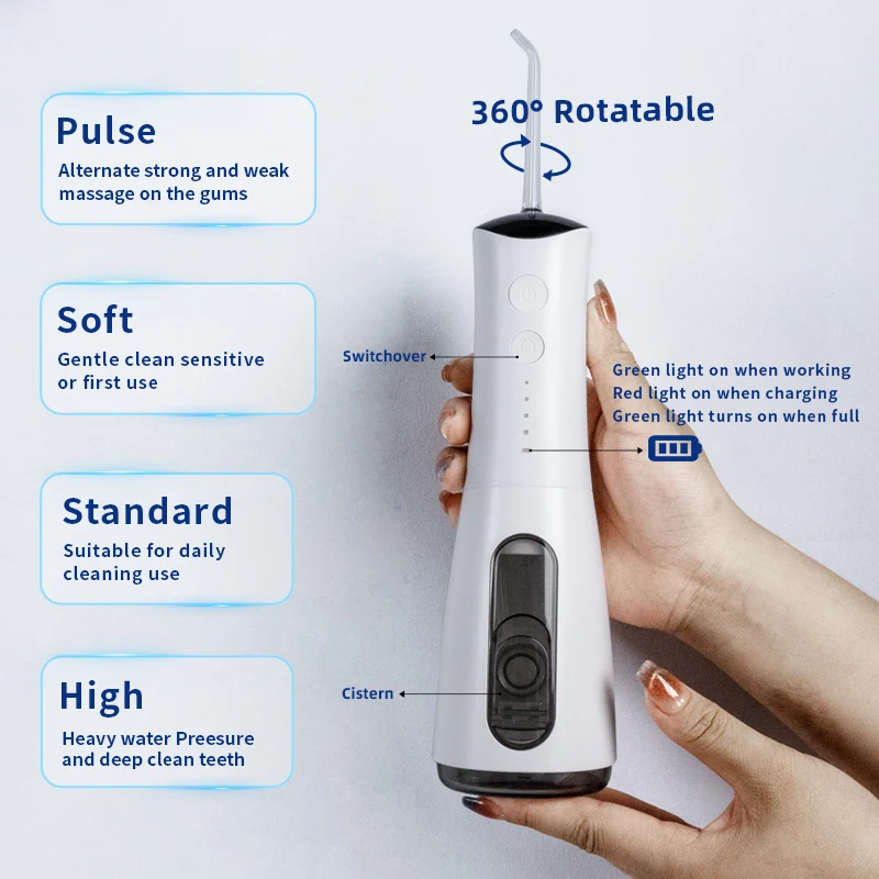 Mini Electric for Oral Irrigator Orthodontic Spray Water Flosser Cordless Dental Cleaner for Household Hotel Use USB Power