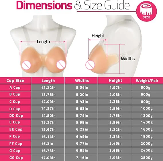 Forme Seno In Silicone Strap-On 1200g - Protesi Mammarie Realistiche Per Cross-Dressing E Mastectomia - Foto 7