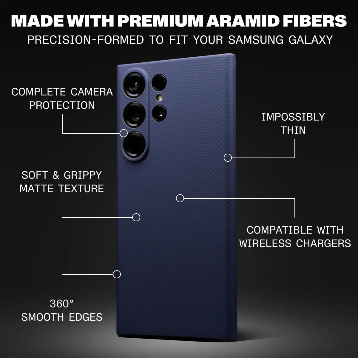 Aramid Fiber Case for Samsung Galaxy S24 Ultra Slim Thin Camera Protections Nonslip Matte Finish Real Carbon Fiber Covers supplier