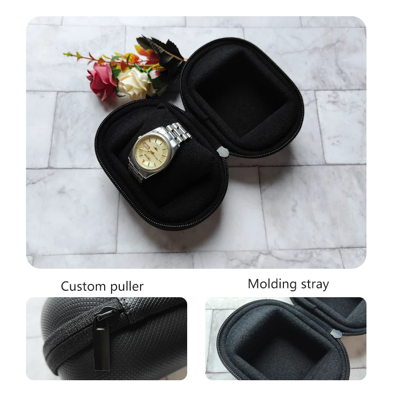 Luxury Wholesale Custom Logo Portable Waterproof Leather Watch Travel Case Carry Hard Watch EVA Case factory