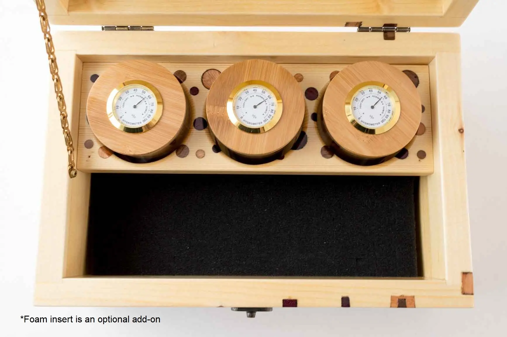 Wooden Stash Box with Key and Foam Inlay