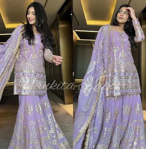 Latest Punjabi Suits Sharara with Custom Size for Women Designer Sharara for Girls Pakistani Clothes Low Price 2023 for Women