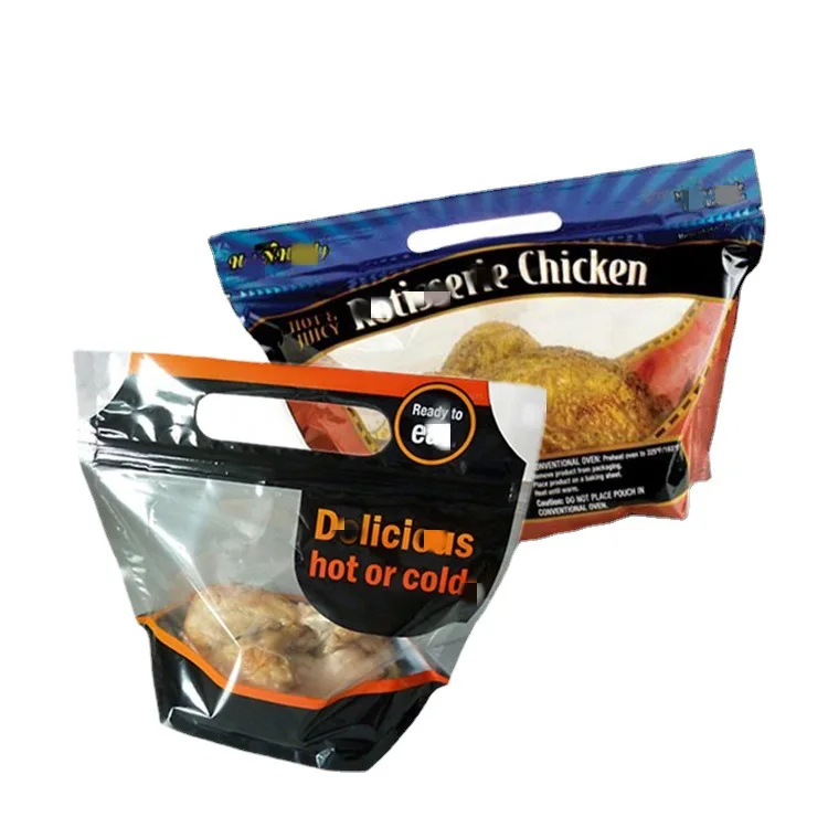 Anti Fog Hot Rotisserie Chicken Bags Microwaveable Resealable Zipper