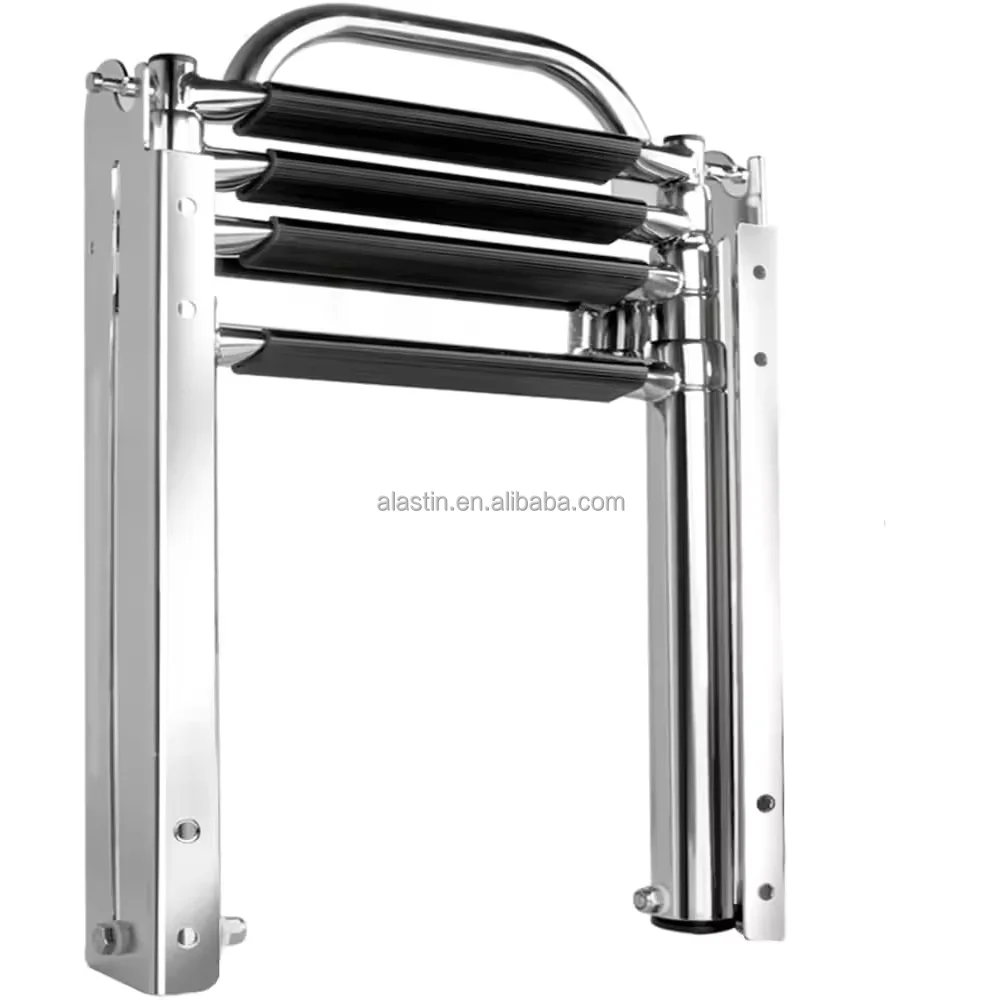 High Quality 4 Steps Boat Ladder Stainless Steel Marine Hardware Folding Telescopic Yacht Swim Ladder