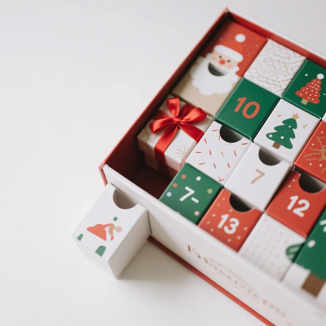 Recyclable cardboard material construction of advent calendar