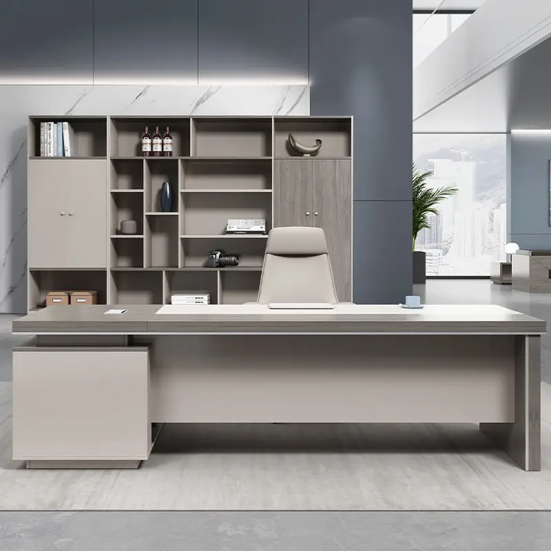 Office Modern Executive l Shaped Computer Desk Ceo Manager Work Simple Furniture Luxury for Room Table Customizable With Drawers image 4