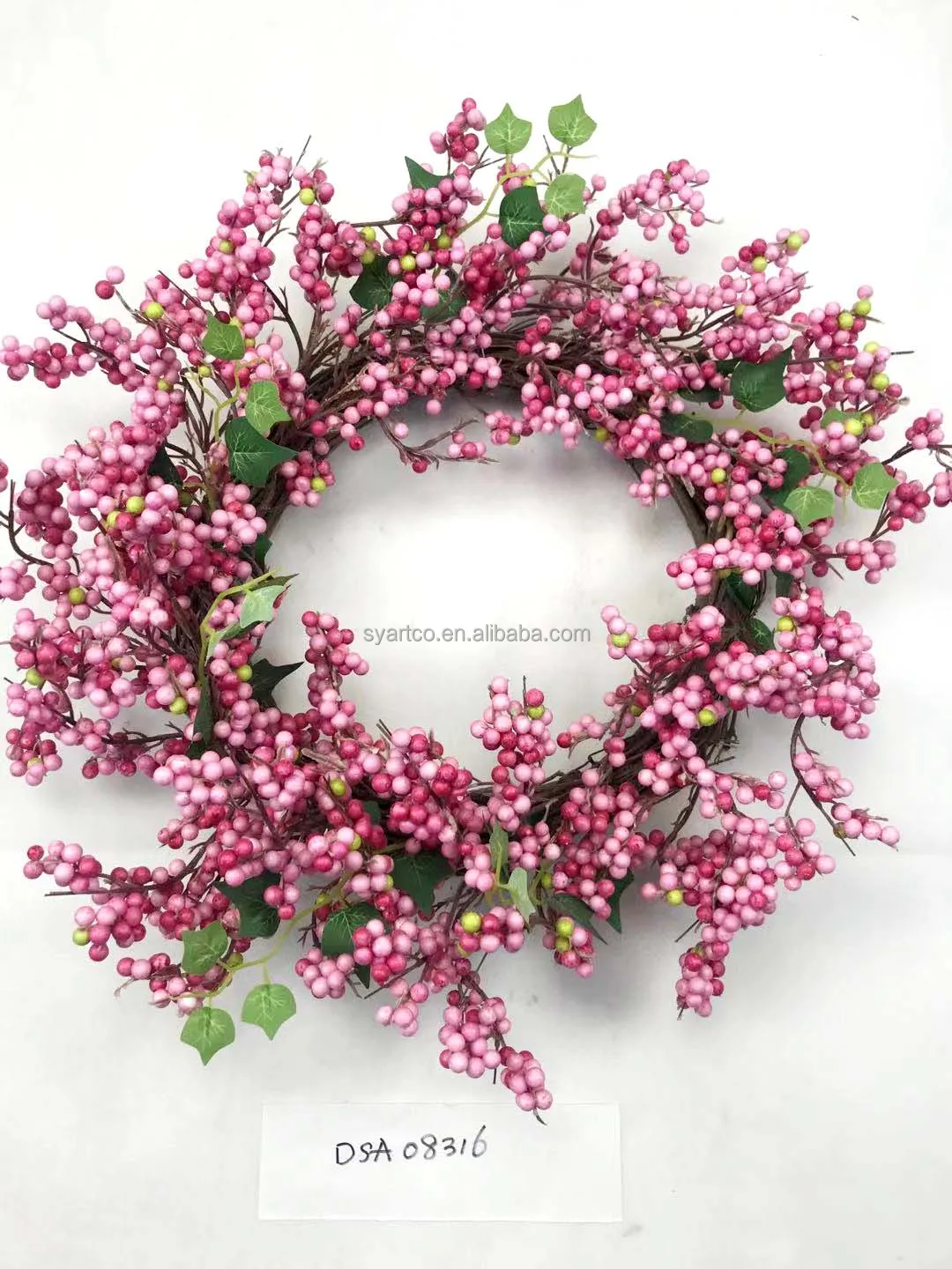 Custom Spring Artificial Flowers Home Decor Silk Tulips Flower Artificial Summer Wreath for Front Door Decor