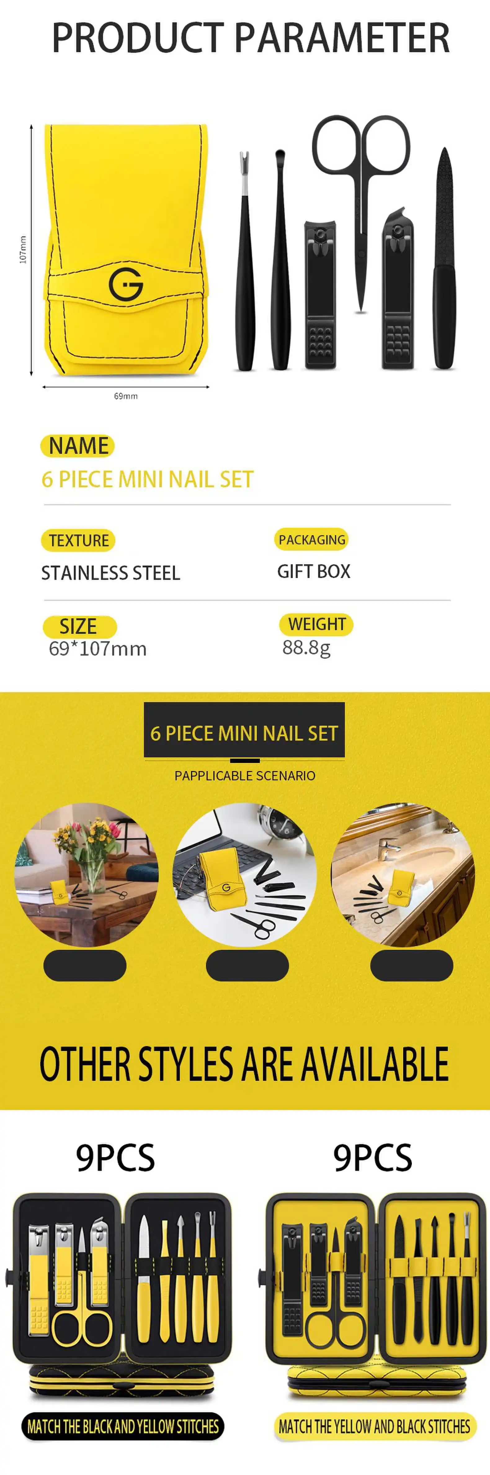 product chinese factory stainless steel nail clippers pedicure kit custom logo manicure set-6