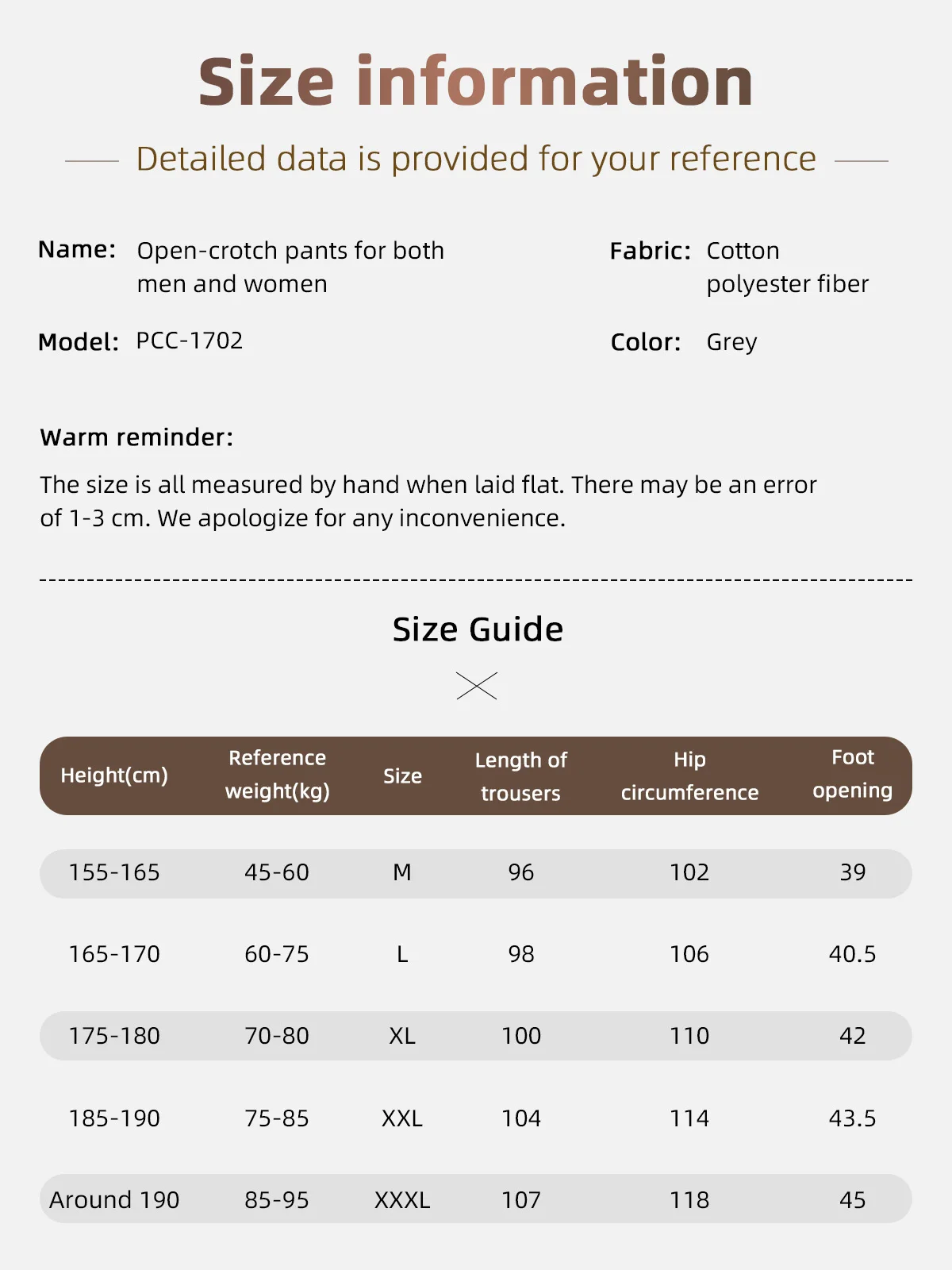 Wholesale Thickened Active Open Crotch Pants Easy to Wear Off Clothes - product detail 2