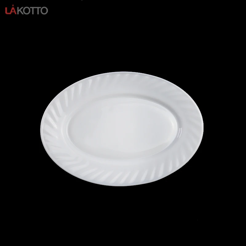 Hot Selling Flat Plate Cheap Price Plates Dinnerware Glassware Oval Shape  Opal Glass Plate 8inch White Opal Glass Dinner Set