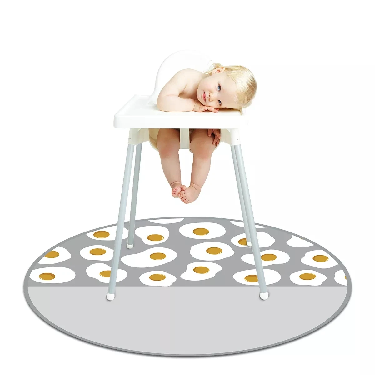 Nieuwe collectie herbruikbare draagbare baby's speelmatten waterdichte antislip baby splat mat voor onder de kinderstoel