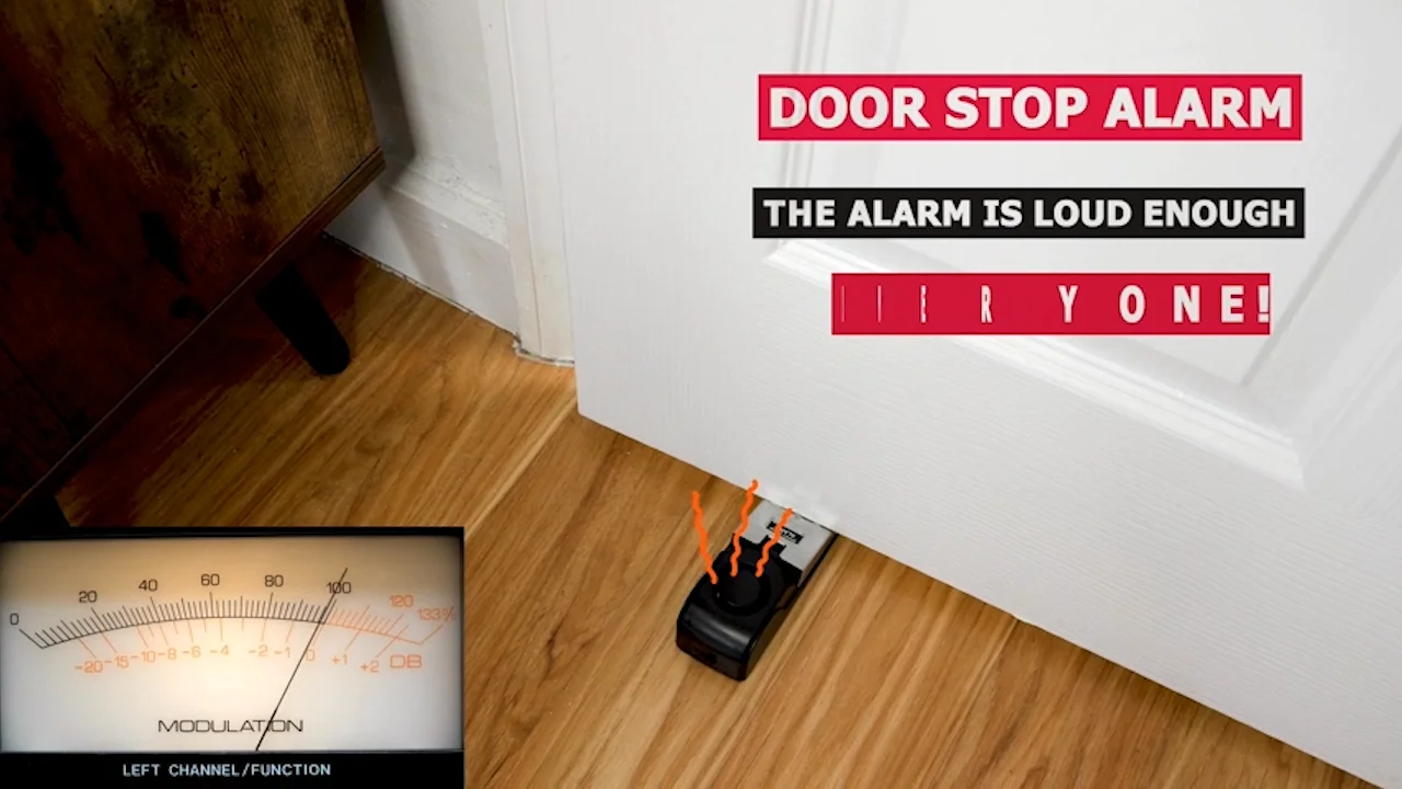 Portable Door Lock And Door Stop Alarm Set 2 In 1 Door Stopper Security