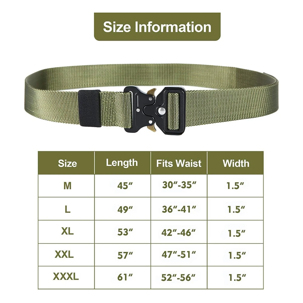 Sports Training Training Wear-resistant Men's Tactical Belt Heavy Duty Webbing Belts Adjustable Style Nylon Belts