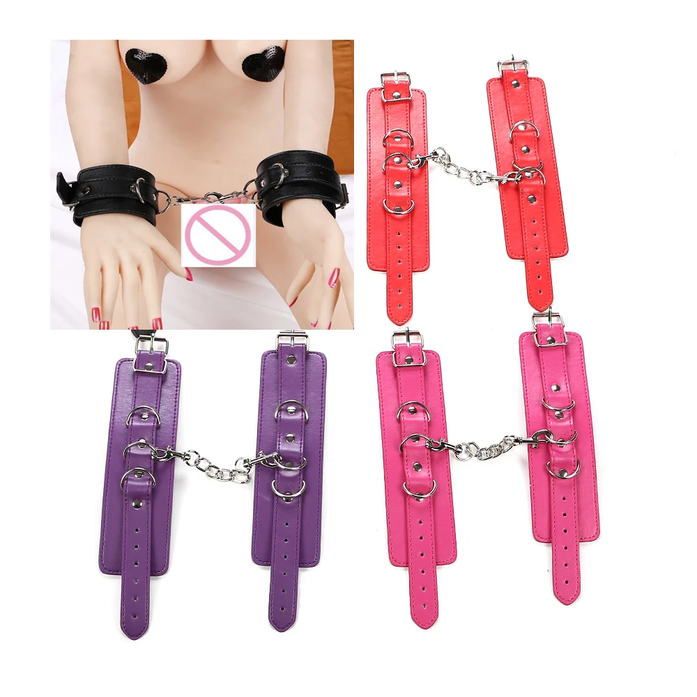 PU Handcuff Bdsm Bondage Sex Toy for Lovers Sex Game