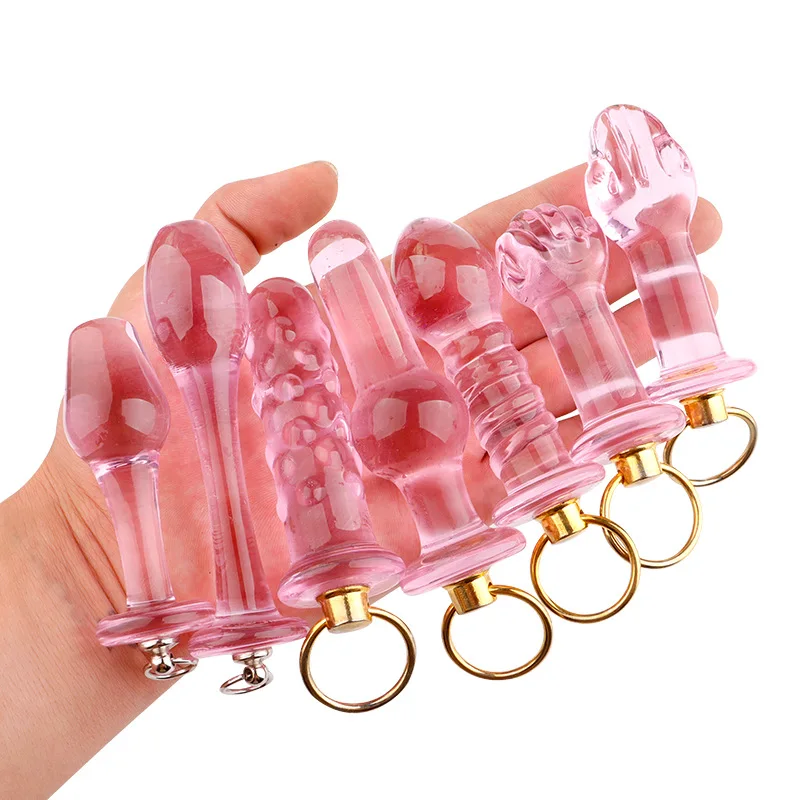 7 Styles Glass Dildo Female Masturbating Anal Toy Butt Plug Mini Av Wand Ass Anal Expander Toys With Rings Sex Adult Small Penis pic
