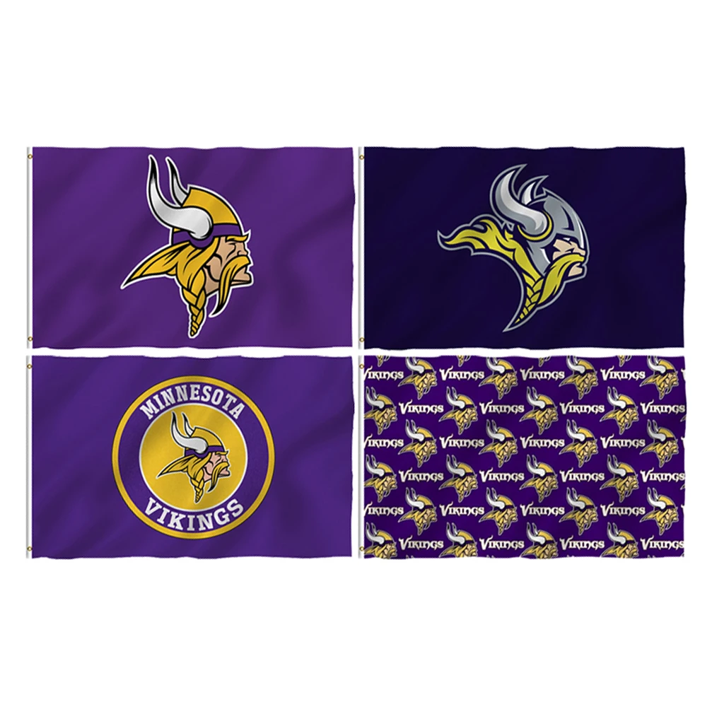 Bolisi Soccer Ball Team Nfl Mn Vikings Flags 90x150 Cm Digital Printing ...