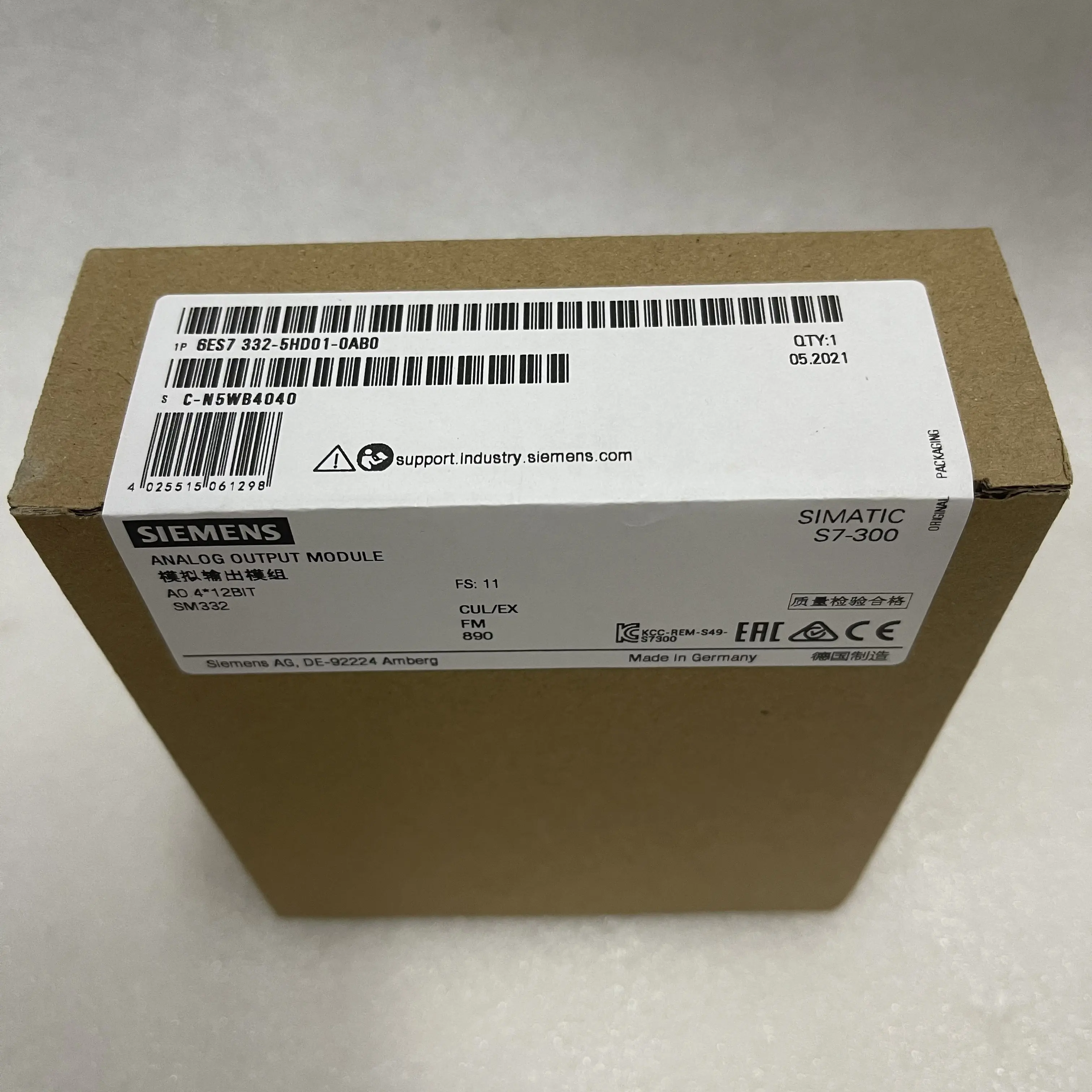 SIEMENS Analog Output Module SM332 6ES7332‑5HD01‑0AB0