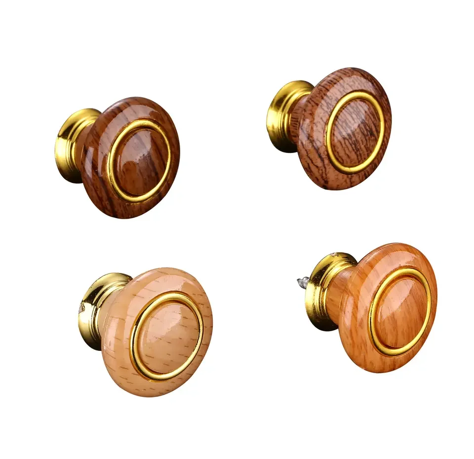 Cupboard Drawer Plastic Circular Wood Grain Knob Self Tapping Screw Cabinet Spherical Pull Handle